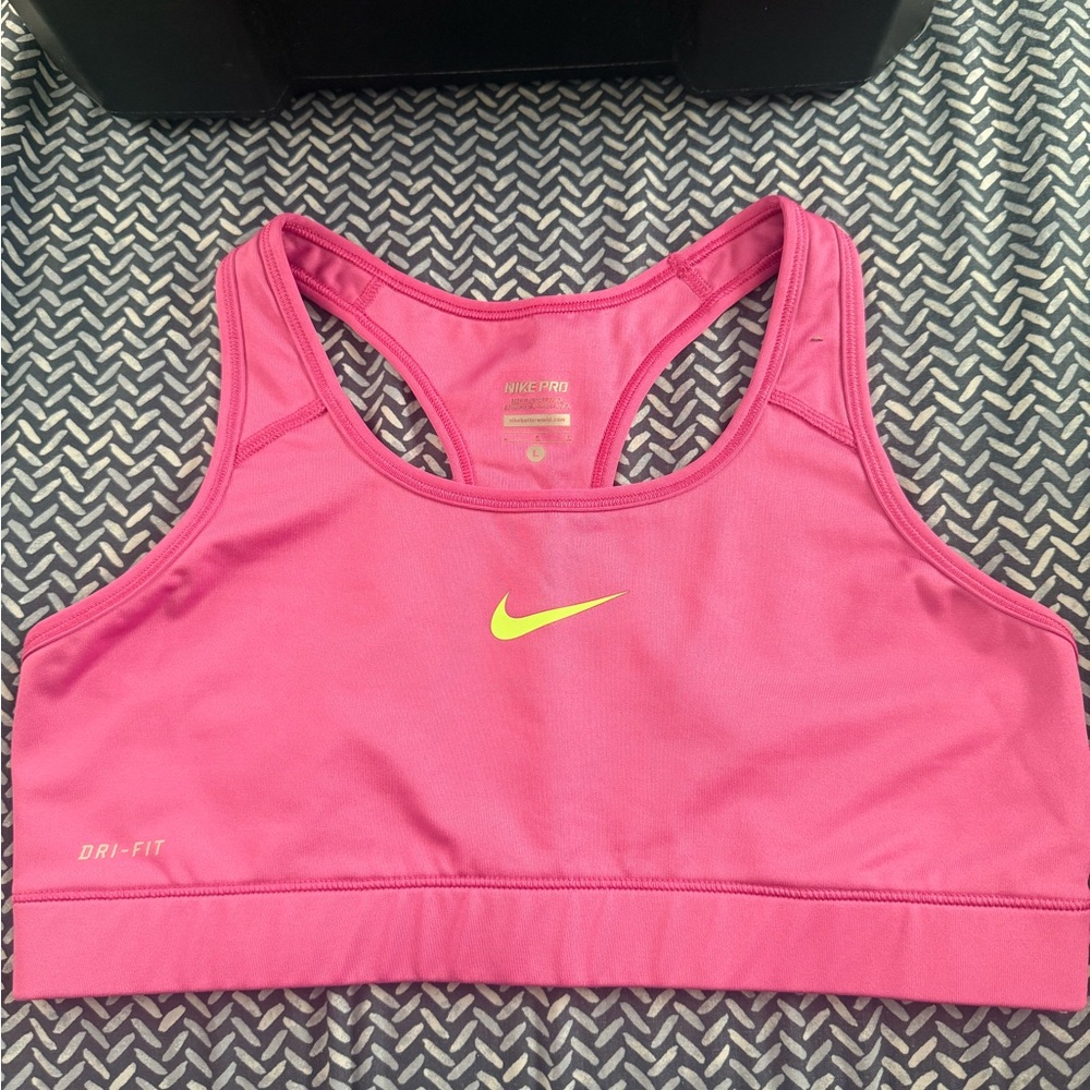 Nike Pink Sports Bra Racerback Moisture-Wicking